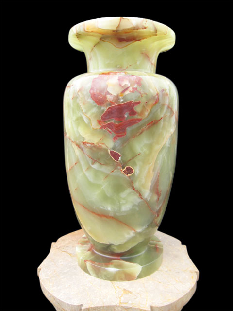 天然石の美しさ　オニックス（オニキス）　花瓶 飾り壺　【商品番号m-s1907-0547】