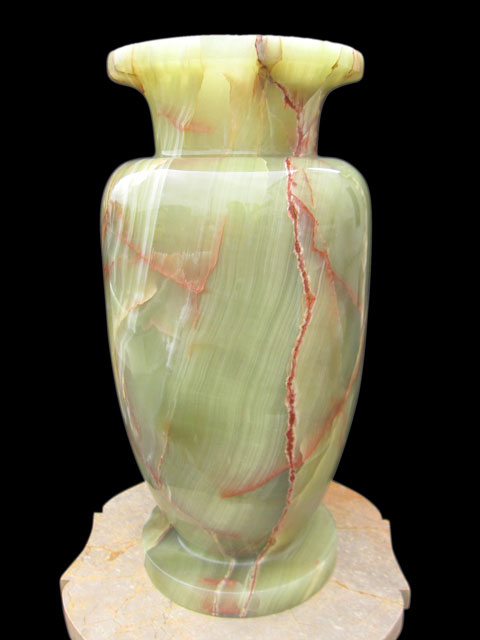 天然石の美しさ オニックス（オニキス） 花瓶 飾り壺 ONYX