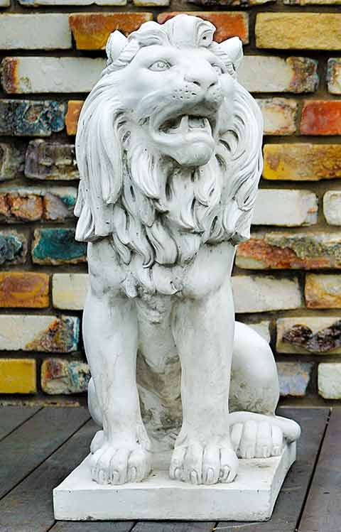 イタリア製動物石像（ガーデンオーナメント） エステ家のライオン（左