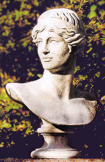 イタリア製人物像（ガーデン オーナメント） 胸像　青年アポロン　【※商品番号：m-cod07140y】