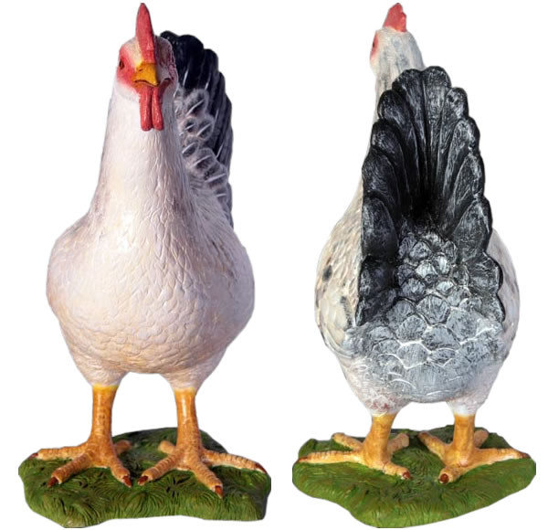 白い雌鳥 Hen White FRPアートオブジェ【商品番号：m-fr100042】