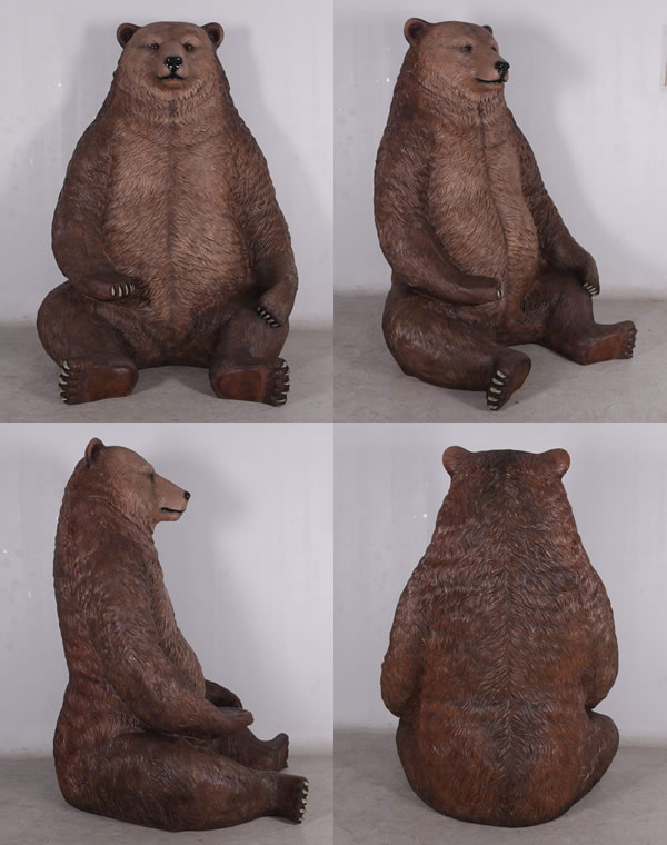 巨大グリズリー Sitting Grizzly-Jumbo FRPアートオブジェ【商品番号