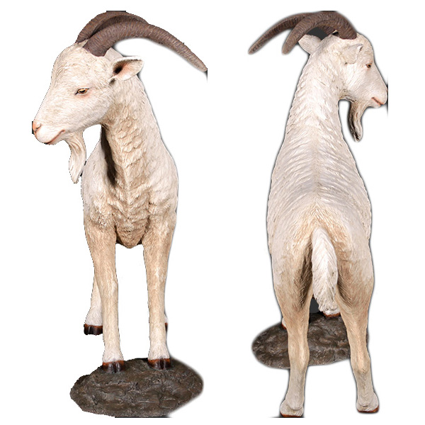 雄ヤギ・クリーム Billy Goat FRPアートオブジェ【商品番号：m