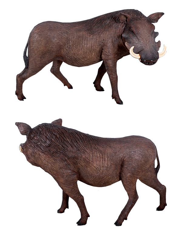 確認用　①超選抜　猛ぶつ　疣猪 アフリカ産イボイノシシ African Warthog FRPアートオブジェ【商品番号
