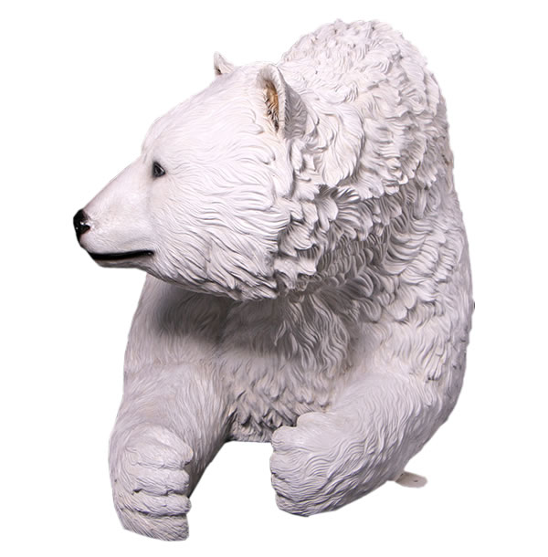 白クマのベンチ Polar Bear Seat FRPアートオブジェ【商品番号：m