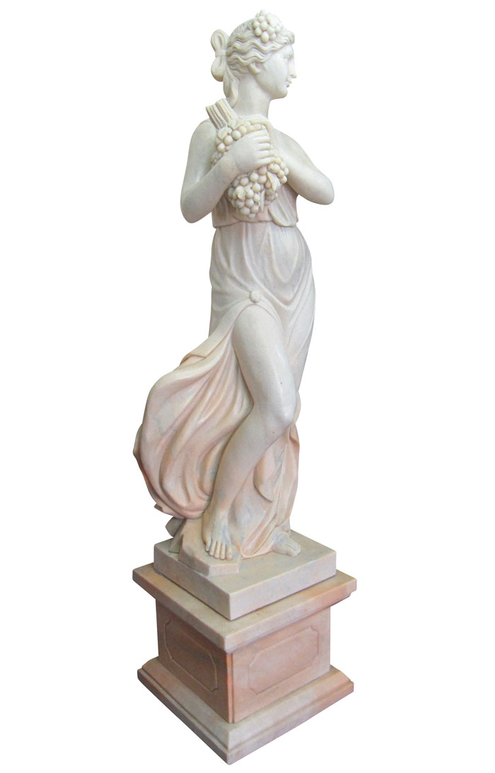 天然大理石彫刻（石像） 葡萄を抱えるヴィーナス（夏） 女性像 の販売