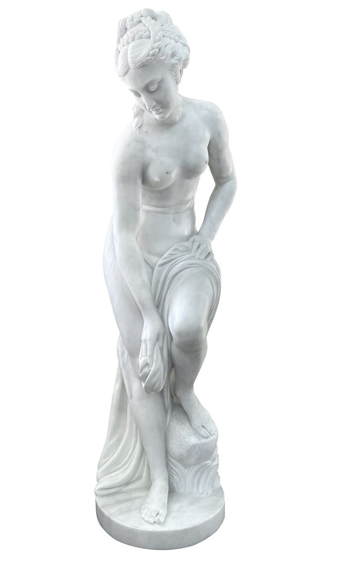 湯浴みをするヴィーナス 大理石彫刻像 88cm 43kg-