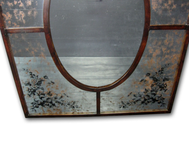 バラ彫刻の円形ミラー Rose on 21cm round mirror