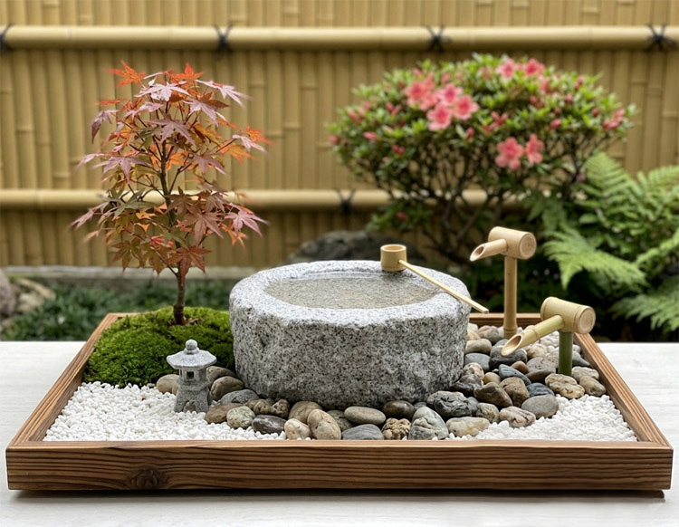 御影石ミニつくばい 全体イメージ