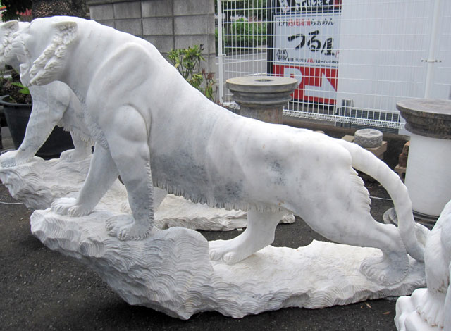 天然大理石彫刻　トラ