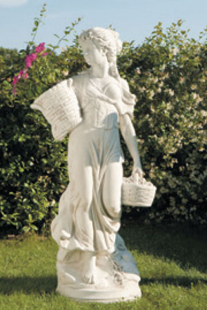 花かごを持つ乙女（小） 人造石像 ITALGARDEN ST017501 イタルガーデン