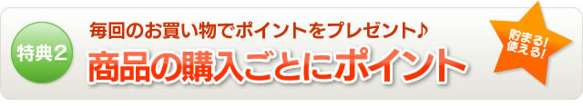 特典2 購入ごとにポイントプレゼント